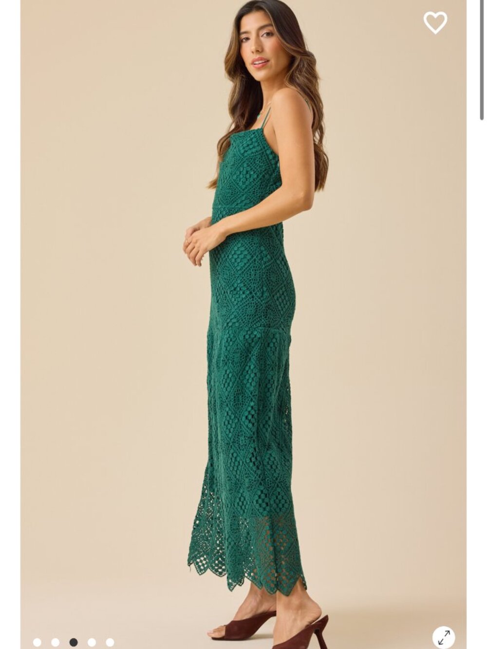 Elowen Sleeveless Crochet Maxi Dress Altar'd State Olive Dress NWT - Picture 3 of 5